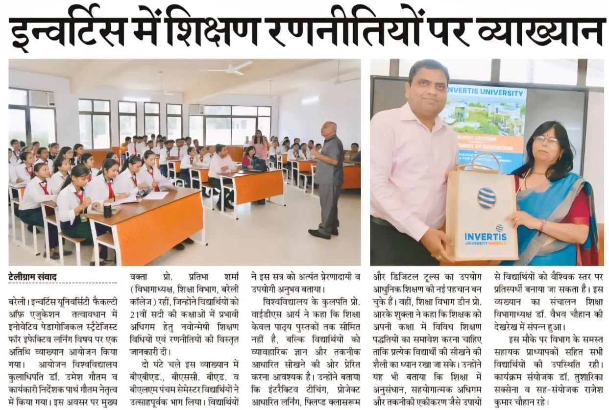 Lecture on Teaching Strategies at Invertis University